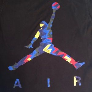 Jordan shirt Black with multi-colored Jordan sign